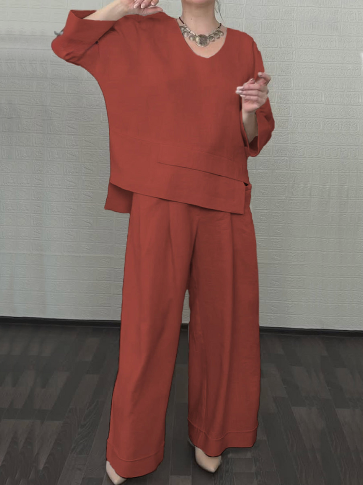 Renaya | Completo casual in cotone e lino