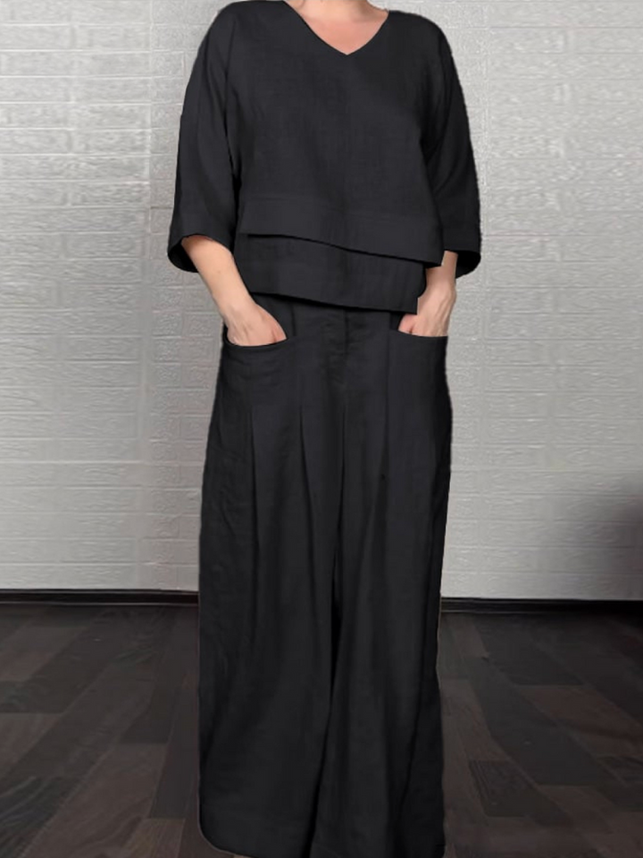 Renaya | Completo casual in cotone e lino