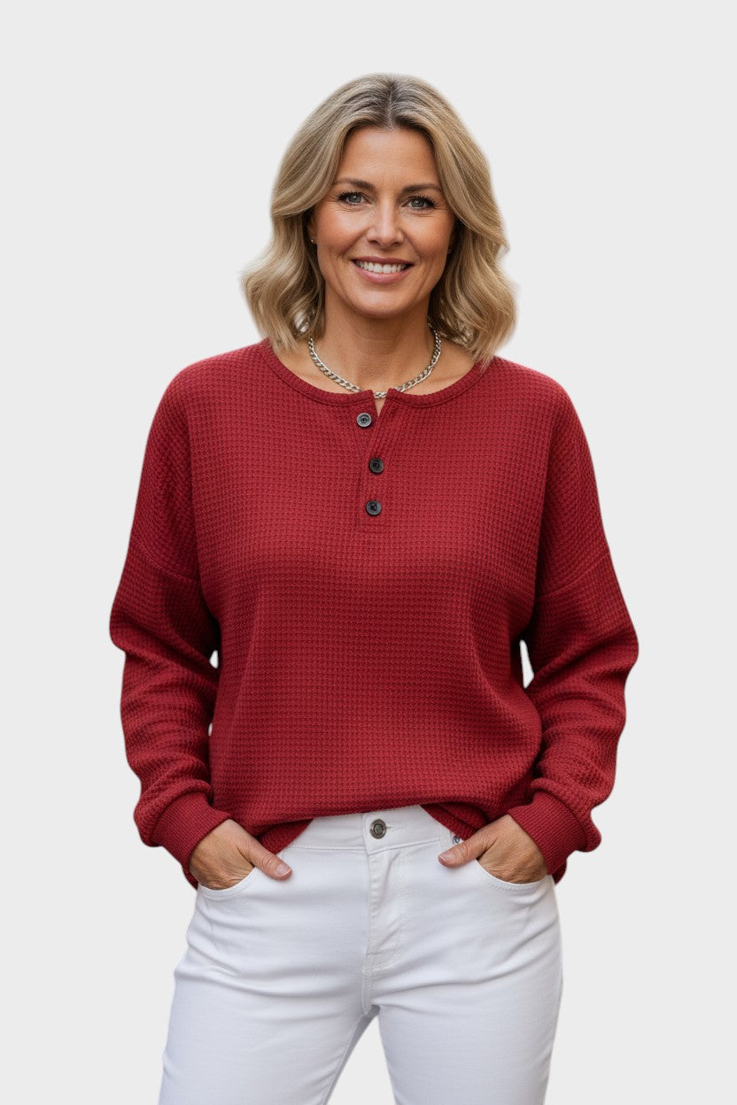 Elia™ | Maglione in Maglia A Vaffel