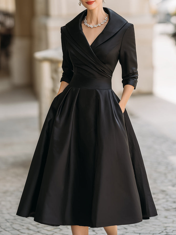 Lina – Abito Midi Elegante in Raso